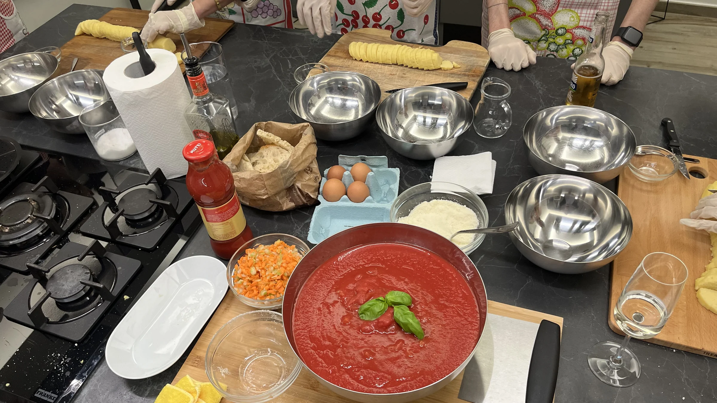 Photo from the cooking class at Gin's home
